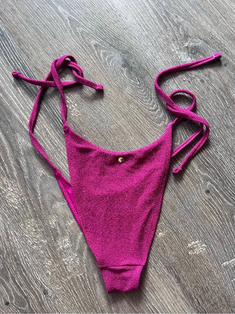 Victoria’s Secret' Fuchsia Sparkle Swim Bottoms Tie Straps